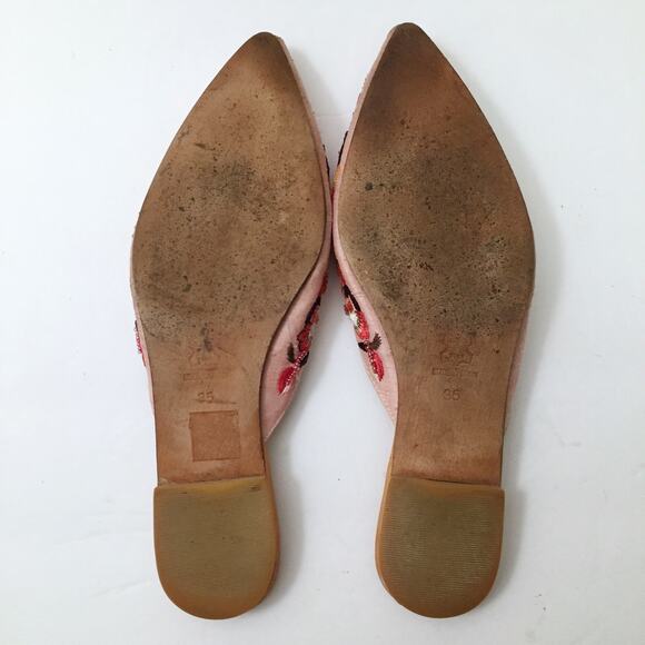 Pedder Embroidered Beaded Slip On Pointed Toe Flats 35 - Picture 8 of 9